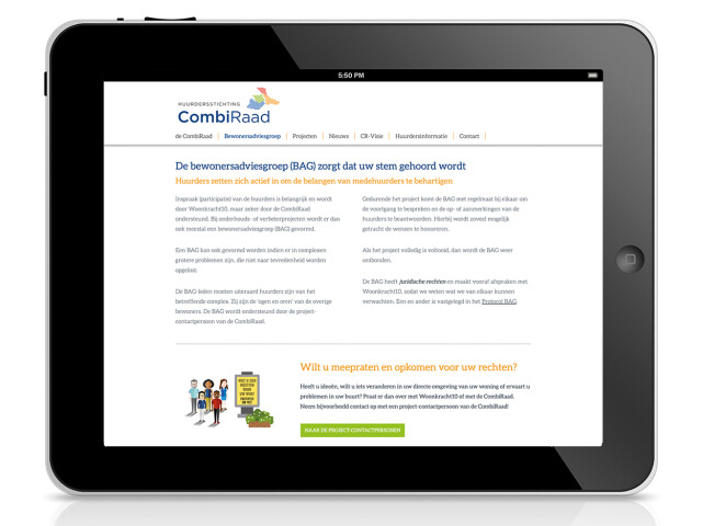 CombiRaad aangepaste website