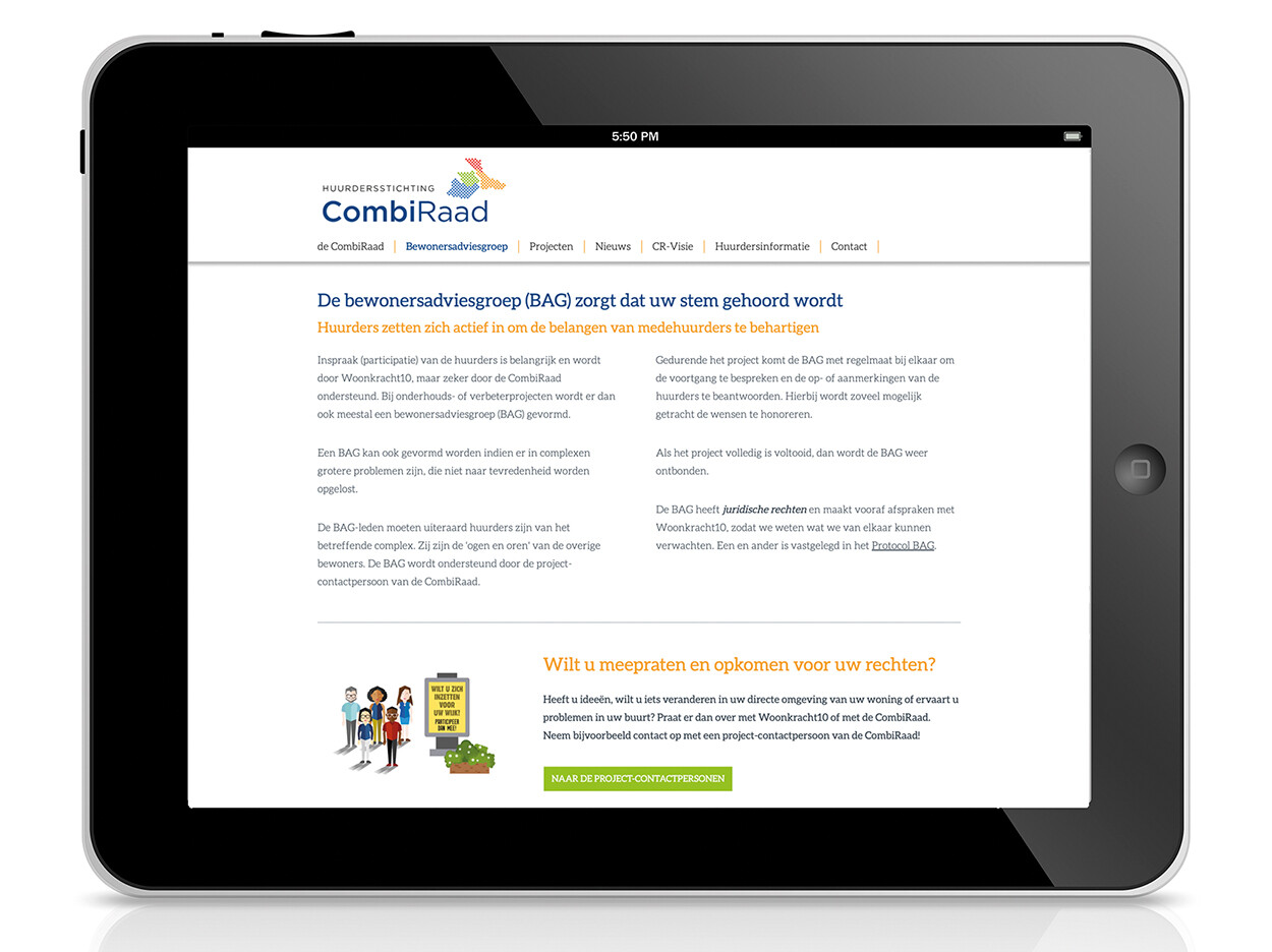 CombiRaad aangepaste website